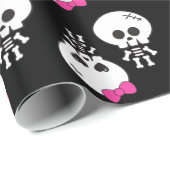 Papier Cadeau mignon kawaii emo garçon fille squelettes skuls (Coin rond)