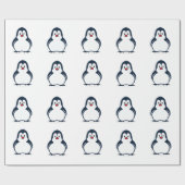 Papier Cadeau Mignon Manchot Animé (Plat)