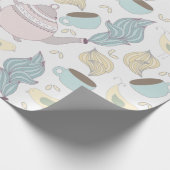 Papier Cadeau mignon motif de thé et de théière (Coin)