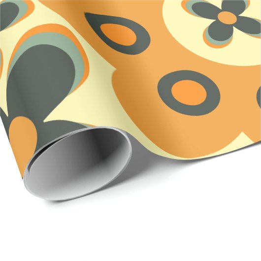 Papier Cadeau mignon motif pétale de fleur 10 (Coin rond)