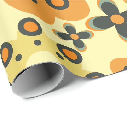 Papier Cadeau mignon motif pétale de fleur 6 (Coin rond)