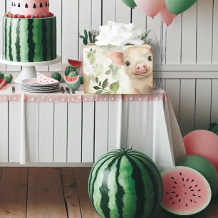 Papier Cadeau Mignon motif sans couture à l'aquarelle de cochonn