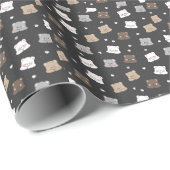 Papier Cadeau Mignon motif sans couture d'ours endormis dans des (Coin rond)