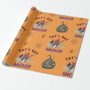 Papier Cadeau Mignon Orange Devenons Méchants Trick or Treat