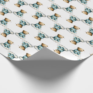 Papier Cadeau Mignon ours en peluche sur un nuage moelleux en py
