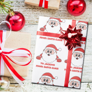 Papier Cadeau Mignon Personnalisé De Père Noël