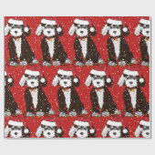 Papier Cadeau Mignonne Bernedoodle Mountain Dog Rouge (Plat)