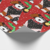 Papier Cadeau Mignonne Bernedoodle Mountain Dog Rouge (Coin)