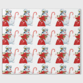 Papier Cadeau Mignonne bonhomme de neige de Noël (Plat)