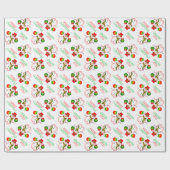 Papier Cadeau Mignonne bonhomme de neige sur Festive BLANC ou vo (Plat)