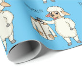 Papier Cadeau Mignonne brebis avec blouson (Coin rond)