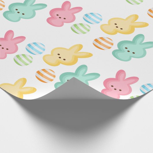 Papier Cadeau Mignonne Bunny Marshmallows de Pâques (Coin)