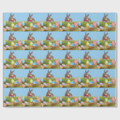 Papier Cadeau Mignonne Bunnyfor Pâques pour une humeur positive (Plat)