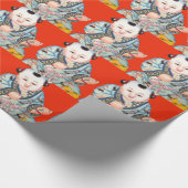 Papier Cadeau Mignonne Chinois rire bon bouddha de chance sur ro (Coin)