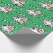 Papier Cadeau Mignonne et drôle Chat Noël joyeuses Salutations (Coin)