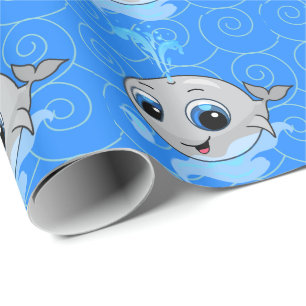 Papier Cadeau Mignonne et drôle de baleine