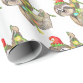 Papier Cadeau Mignonne fente de Noël avec chapeau de Père Noël (Coin rond)