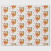 Papier Cadeau Mignonne fente de Noël avec chapeau de Père Noël (Plat)