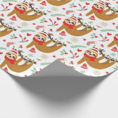 Papier Cadeau Mignonne fente de Noël avec chapeau de Père Noël (Coin)