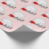 Papier Cadeau mignonne filles de sport kawaii J'aime volleyball  (Coin)