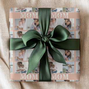 Papier Cadeau Mignonne JE T'AIME MOM Fête des Mères Photo