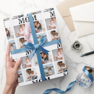 Papier Cadeau Mignonne JE T'AIME MOM Fête des Mères Photo