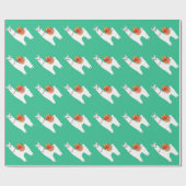 Papier Cadeau Mignonne lama de Noël de l'Alpaga (Plat)