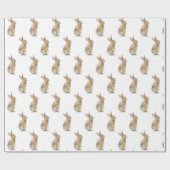Papier Cadeau Mignonne lapin sur blanc (Plat)