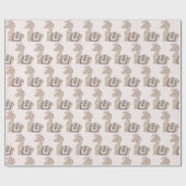 Papier Cadeau Mignonne Llama Princesse portant une couronne (Plat)