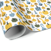 Papier Cadeau Mignonne main de dessin Citrouille (Coin rond)