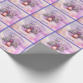 Papier Cadeau Mignonne mauve de marguerite Personnalisée Anniver (Coin)