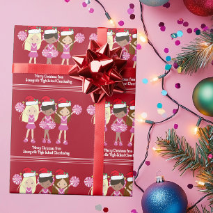 Papier Cadeau Mignonne meneuse de claque personnalisée Noël roug