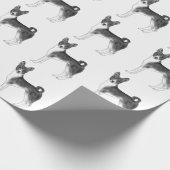 Papier Cadeau Mignonne Motif D'Un Chien Basenji En Noir Et Blanc (Coin)