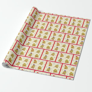 Papier Cadeau Mignonne Noël Gingerbread Hommes