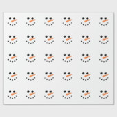 Papier Cadeau Mignonne Noël Snowman Face Vacances hiver Noël (Plat)