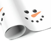 Papier Cadeau Mignonne Noël Snowman Face Vacances hiver Noël (Coin rond)