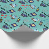 Papier Cadeau Mignonne officier de police et fête d'anniversaire (Coin)