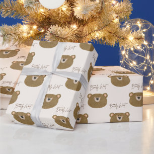 Papier Cadeau Mignonne Ours Nous Pouvons Attendre Baby shower Se