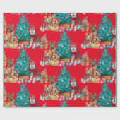 Papier Cadeau Mignonne pack de divers Chiens cristaux (Plat)