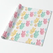 Papier Cadeau Mignonne Pâques Lapin Marshmallows (Déroulé)