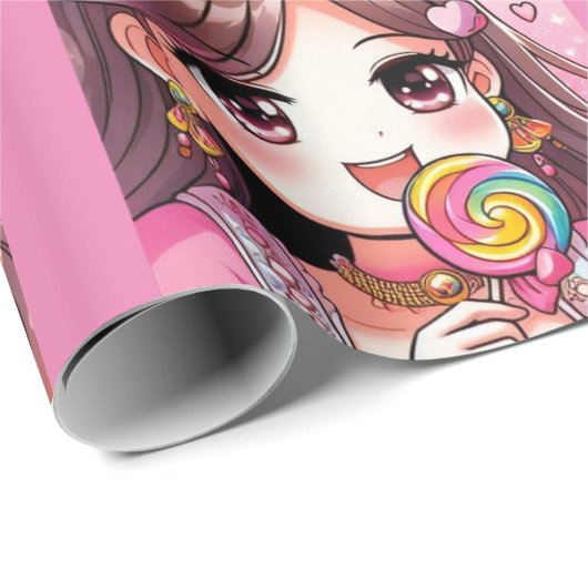 Papier Cadeau Mignonne princesse (Coin rond)