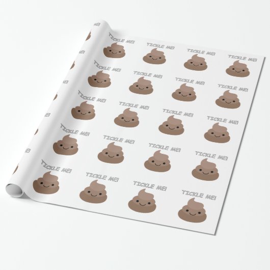 Papier Cadeau Mignonne Tickme Poop Emoji (Déroulé)