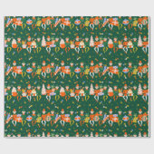 Papier Cadeau Mignonne Whimsical Green Noël Père Noël Elves Moti (Plat)