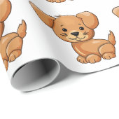 Papier Cadeau Mignonnes chiots mignonnes chien drôle et intellig (Coin rond)