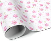 Papier Cadeau Mignonnes Fleurettes Roses (Coin rond)