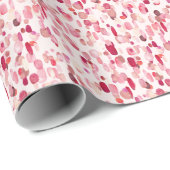 Papier Cadeau Mignonnes Zones Rouges Roses Simples (Coin rond)