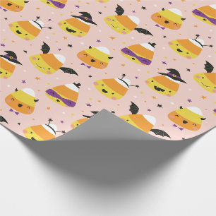 Papier Cadeau Mignons bonbons d'Halloween en forme de maïs en co