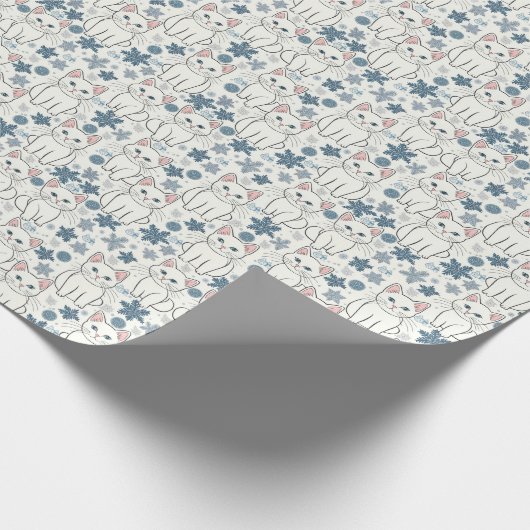 Papier Cadeau Mignons chatons de Noël (Coin)