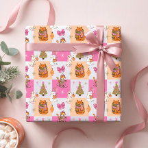 Mignons Chats de Noël Colorés Rétro Amusants