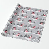 Papier Cadeau Mignons manchots de Noël (Déroulé)